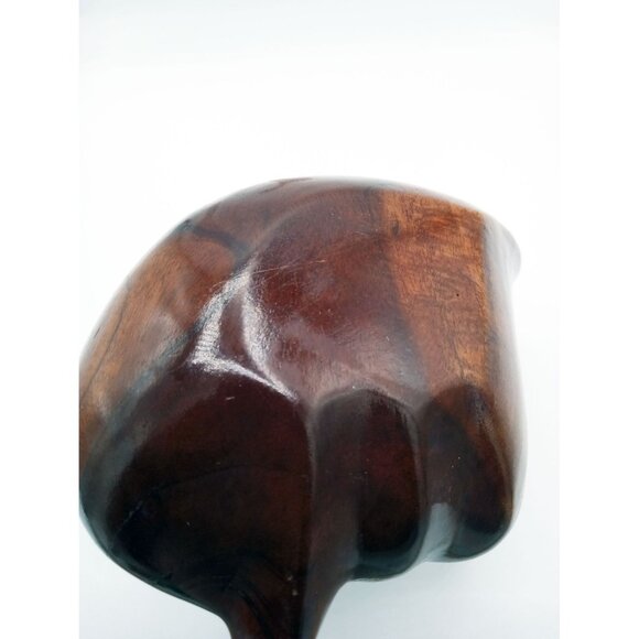 Leaf-Shaped Bowl Vintage Midcentury Modern Monkey Pod 8.5 Inch Rustic Kitchen - Picture 15 of 16